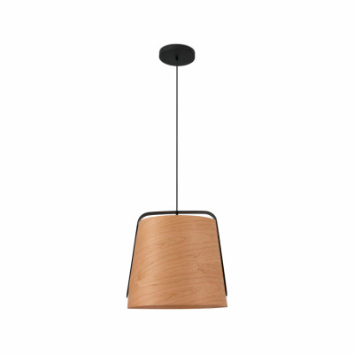 29848 Faro STOOD PENDANT LAMP 1XE27 BLACK + WOOD MAX 20W