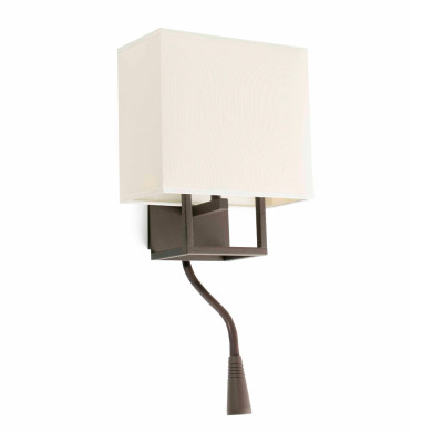 29983 Faro VESPER BROWN WALL LAMP WITH READER LED 1 X E14 20W