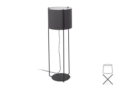 2P0534 TK-Lighting SHADE E27 DRUM ?400*335*?400 ANTRACITA PS     