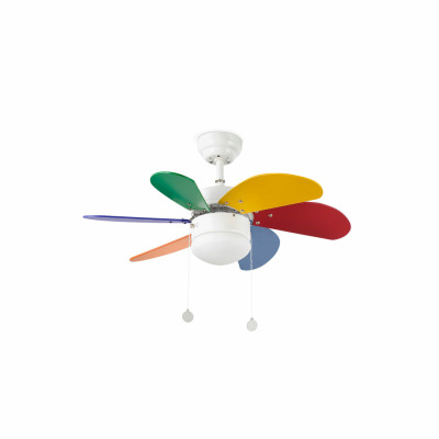 33179 Faro PALAO ? 15.3 CM. MULTICOLOR 6 BLADES 1 X E14 40W