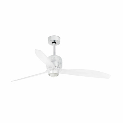 33394D-9 Faro DECO FAN ?1280 MM CHROME 3 TRANSPARENT BLADES 17W