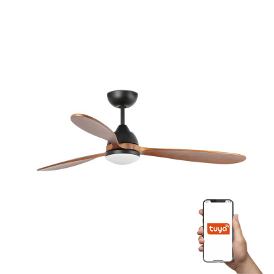33527WT TK-Lighting POROS ?1320MM BLACK 3 BLADES WALNUT 19W 2700K TUYA