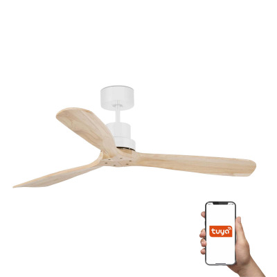 33561DCWT TK-Lighting LANTAU L DC ?1320 WHITE 3 BLADES PINE TUYA