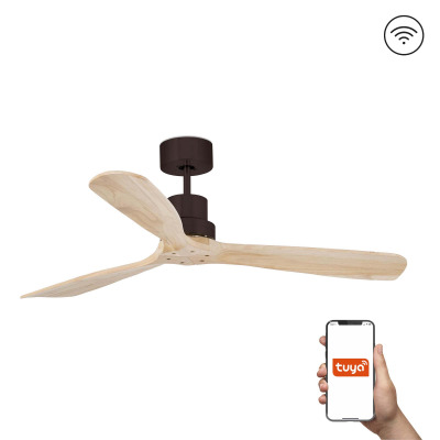 33562DCWT TK-Lighting LANTAU L DC ?1320 BROWN 3 BLADES PINE TUYA