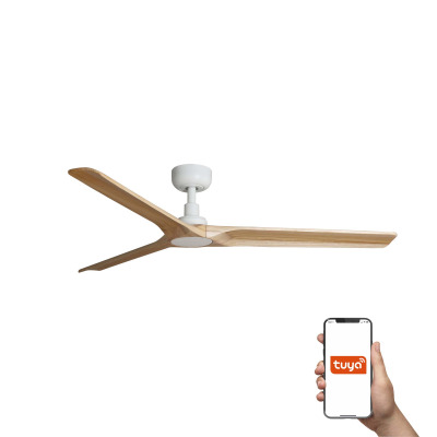33810WT Faro HEYWOOD L ?1320MM WHITE 3 BLADES WOOD LIGHT TUYA