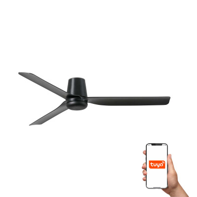 33830WT TK-Lighting PUNT TUB M ?1300MM BLACK 3 BLADES BLACK TUYA