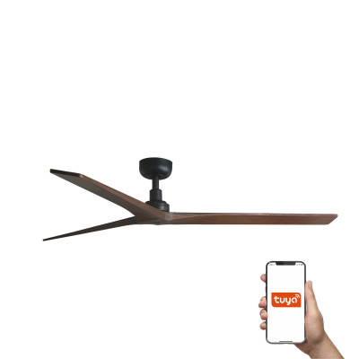 34276WT TK-Lighting KLIM L ?1500MM BLACK 3 BLADES WALNUT DARK TUYA