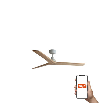 34280WT TK-Lighting KLIM M ?1250MM WHITE 3 BLADES PINE TUYA