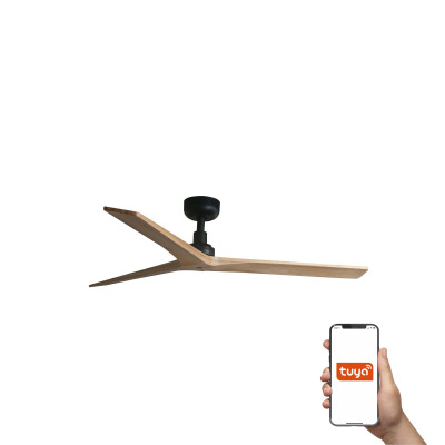 34283WT TK-Lighting KLIM M ?1250MM BLACK 3 BLADES PINE TUYA