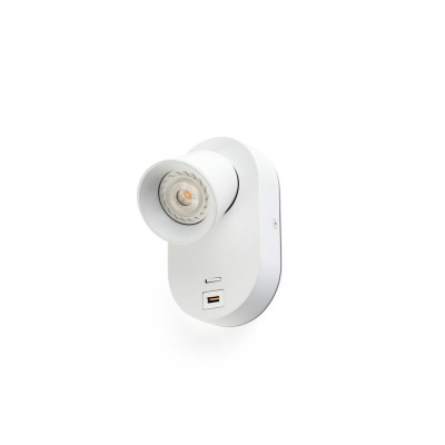 40135 Faro CORB W/LAMP WHITE GU10 + USB
