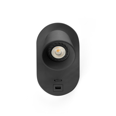 40136N TK-Lighting CORB W/LAMP BLACK GU10 + USB C