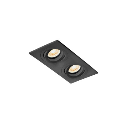 43407 Faro RAD?N-2 ADJUST BLACK RECESSED LAMP SQUARE 2XGU10