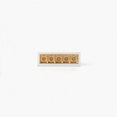 43702927314 TK-Lighting TROOP RECESSED WHITE-GOLD 5X2W 36° 2700K CRI90