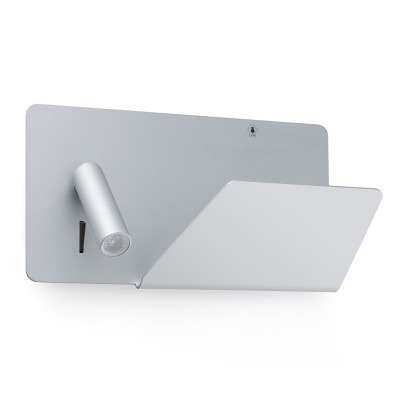 62123 Faro SUAU USB GREY WALL LAMP WITH LED RIGHT READER HIGH