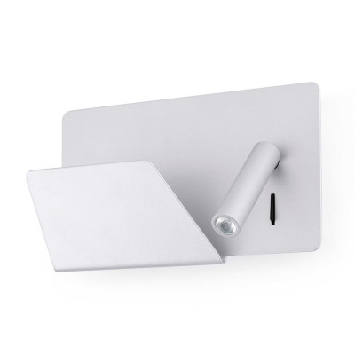 62125 Faro SUAU USB GREY WALL LAMP WITH LED LEFT READER HIGH