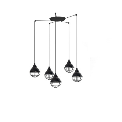 62802-5L Faro CLAIRE BLACK PENDANT LAMP E27 15W 5L