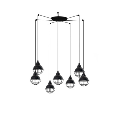 62802-7L Faro CLAIRE BLACK PENDANT LAMP E27 15W 7L
