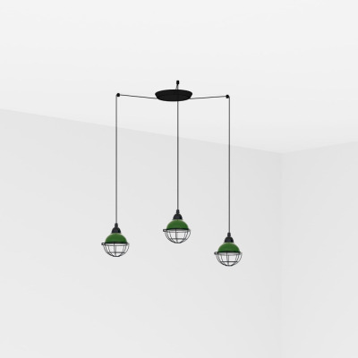 62803-3L Faro CLAIRE GREEN PENDANT LAMP E27 15W 3L
