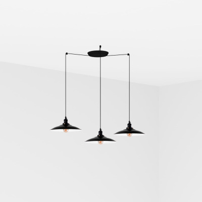 62804-3L Faro LANG BLACK PENDANT LAMP E27 3L