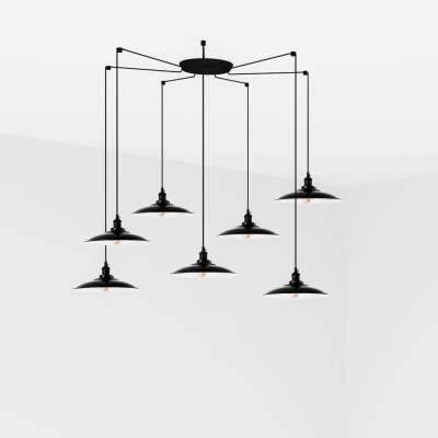 62804-7L Faro LANG BLACK PENDANT LAMP E27 7L