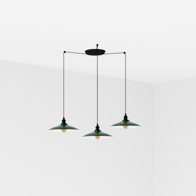 62805-3L Faro LANG GREEN PENDANT LAMP E27 3L