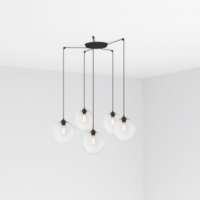 64128-5L Faro CLARA TRANSPARENT PENDANT LAMP E27 100W 5L