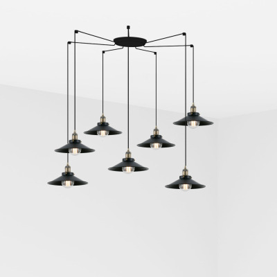 64133-7L Faro MARLIN BLACK PENDANT LAMP1 X E27 60W 7L