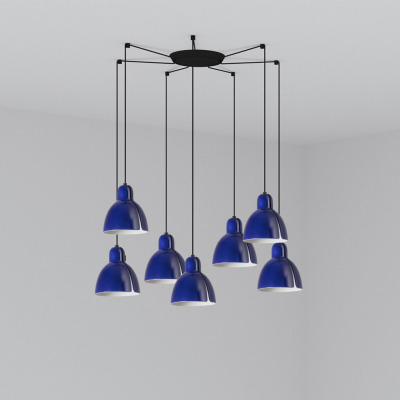 64255-115-7L Faro VENICE PENDANT COBALT WHUE ?160 1x E27 7L