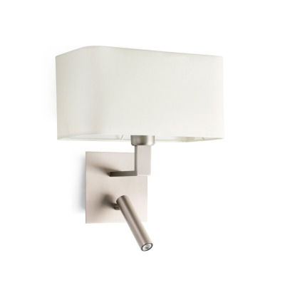 64300 Faro HANNA Nickel wall lamp with reader