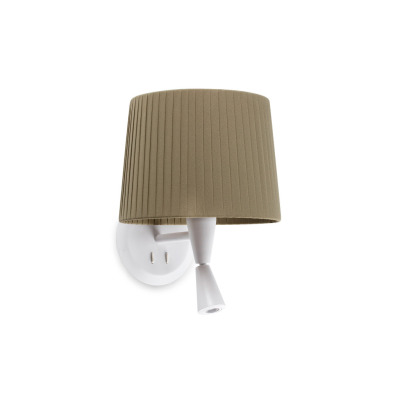 64308-37 Faro SAMBA WHITE READER WALL LAMP RIBBONED LAMPSHADE E2