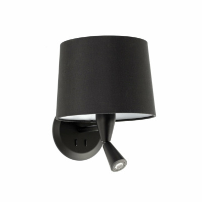 64309-03 Faro CONGA BLACK READER WALL LAMP BLACK LAMPSHADE ?215*