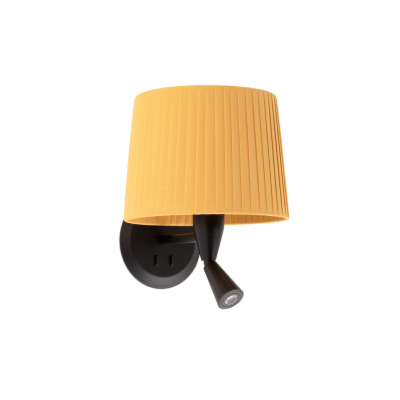 64309-36 Faro SAMBA BLACK READER WALL LAMP RIBBONED LAMPSHADE E2