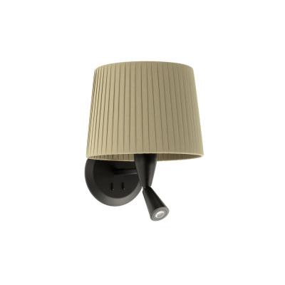 64309-37 Faro SAMBA BLACK READER WALL LAMP RIBBONED LAMPSHADE E2
