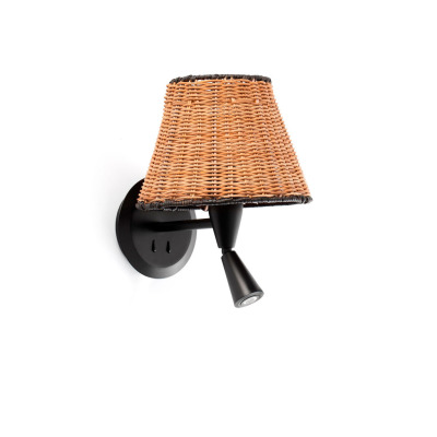 64309-71 Faro SUMBA W/L READER BLACK P.RATTAN E27 ?210*160*?210