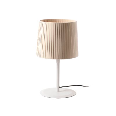 64310-38 Faro SAMBA WHITE TABLE LAMP BEIGE RIBBONED LAMPSHADE ?2