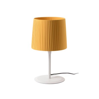 64310-39 Faro SAMBA WHITE TABLE LAMP YELLOW RIBBONED LAMPSHADE ?