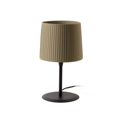 64311-40 Faro SAMBA BLACK TABLE LAMP GREEN RIBBONED LAMPSHADE ?2