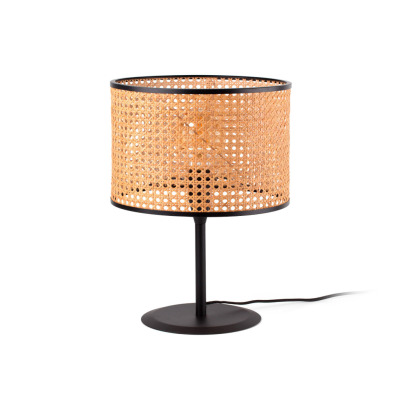 64311-48 Faro MAMBO BLACK TABLE LAMP RATTAN LAMPSHADE ?320*213*?