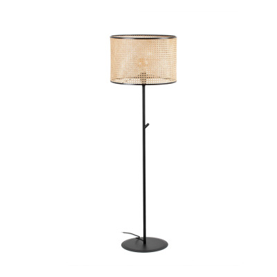 64313-49 Faro MAMBO BLACK FLOOR LAMP RATTAN LAMPSHADE ?450*313*?