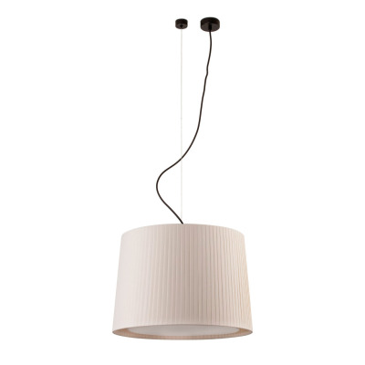 64314-44 Faro SAMBA BLACK PENDANT LAMP BEIGE RIBBONED LAMPSHADE