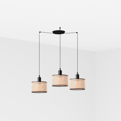 64314-47-3L Faro MAMBO BLACK PENDANT LAMP RATTAN LAMPSHADE ?210*200