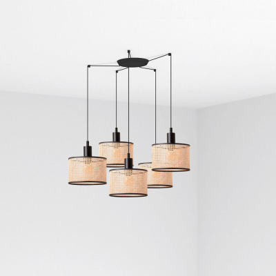 64314-47-5L Faro MAMBO BLACK PENDANT LAMP RATTAN LAMPSHADE ?210*200