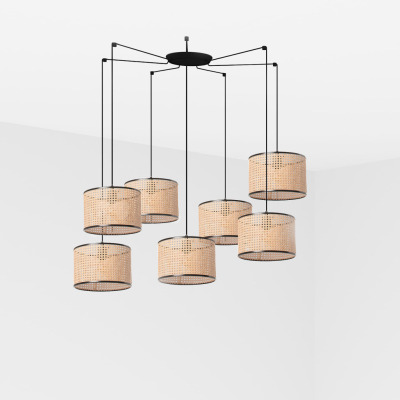 64314-48-7L Faro MAMBO BLACK PENDANT LAMP RATTAN LAMPSHADE ?320*213