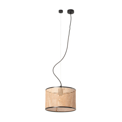 64314-48 Faro MAMBO BLACK PENDANT LAMP RATTAN LAMPSHADE ?320*213