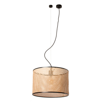 64314-49 Faro MAMBO BLACK PENDANT LAMP RATTAN LAMPSHADE ?450*313
