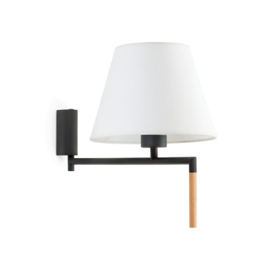 64400-10 Faro RON DARK GREY WALL LAMP WHITE SHADE