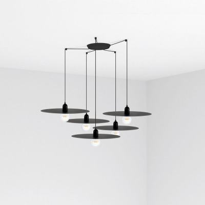 68145-5L Faro PLAT BLACK PENDANT LAMP E27 60W 5L