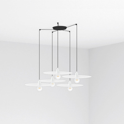68146-5L Faro PLAT WHITE PENDANT LAMP E27 60W 5L