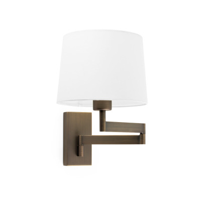 68494-01 Faro ARTIS ARTICULATED BRONZE WALL LAMP WHITE SHADE