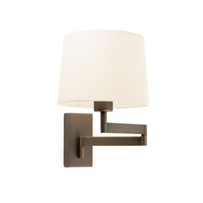 68494-02 Faro ARTIS ARTICULATED BRONZE WALL LAMP BEIGE SHADE